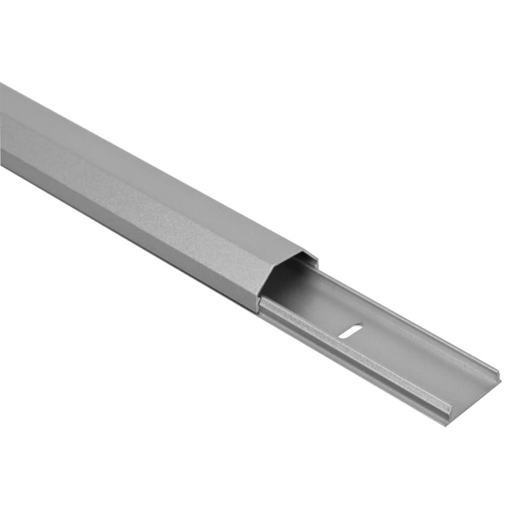 wentronic® - Aluminium-Kabelkanal, halbrund, Länge 1100 mm, weiß